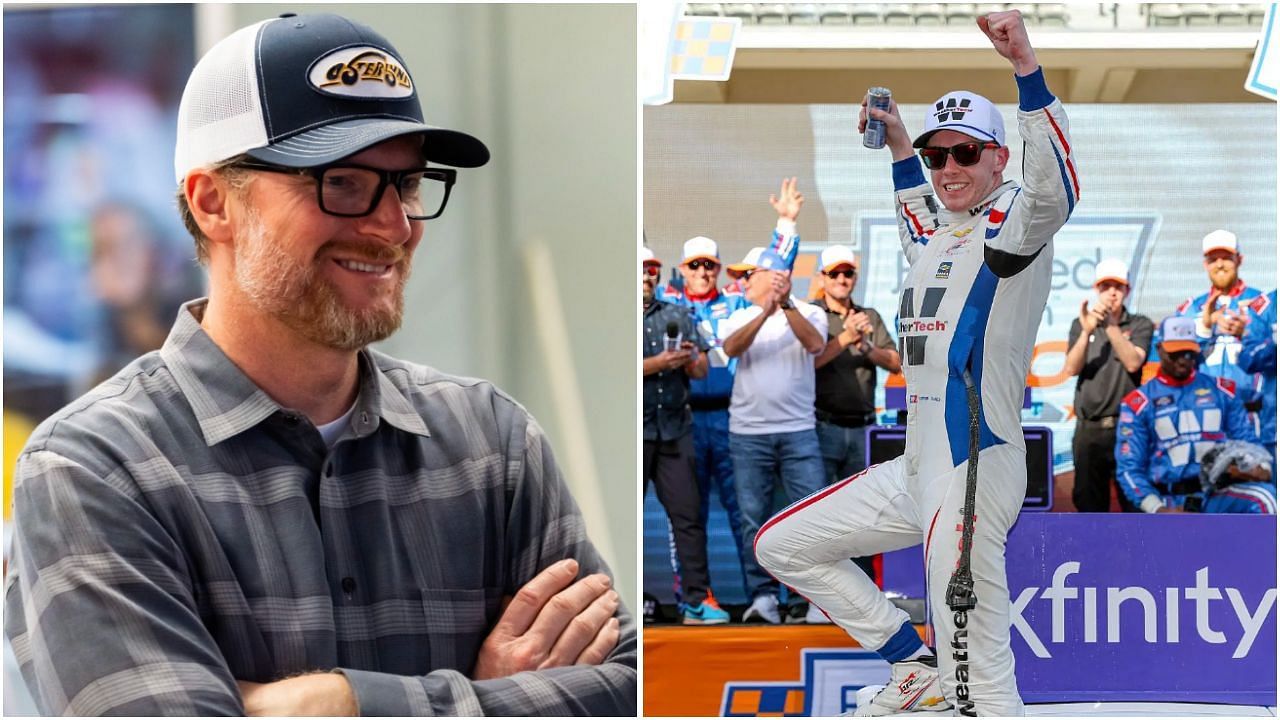 (L) Dale Earnhardt Jr. and (R) Connor Zilisch. ( Source -  Imagn &amp; Getty )