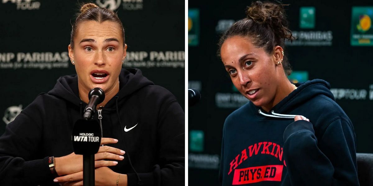 Aryna Sabalenka (L), Madison Keys (R) pictured at the 2025 BNP Paribas Open in Indian Wells - Image Source: Getty