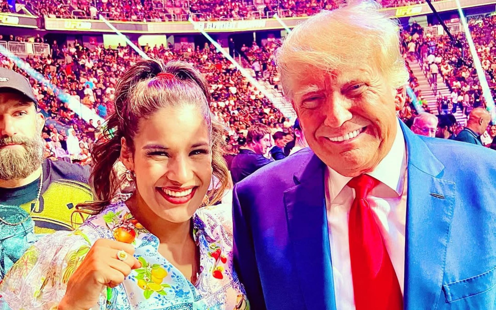 Julianna Pena (left) revisits meeting Donald Trump (right). [Image courtesy: @venezuelanvixen on Instagram]