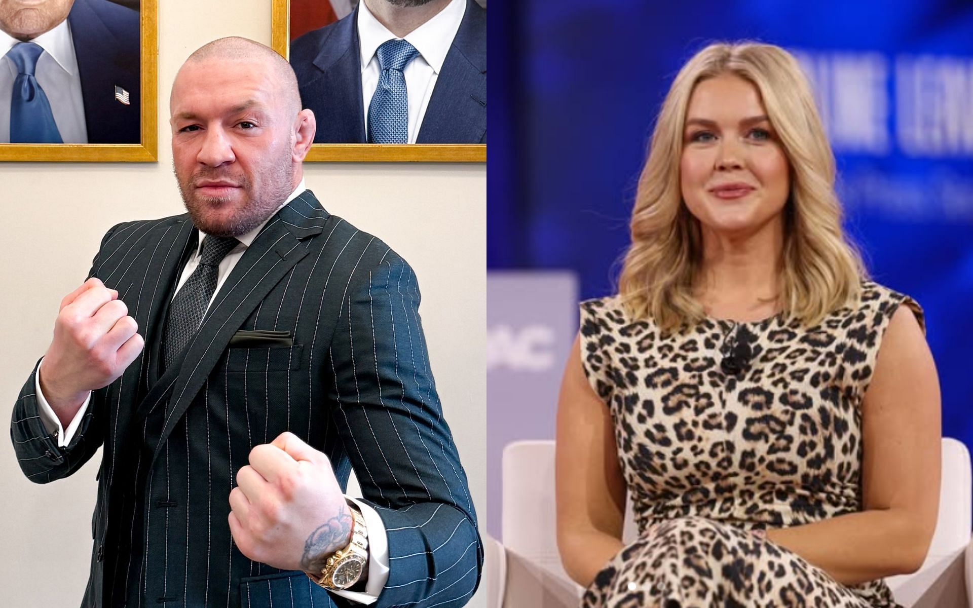 Conor McGregor (left) and Karoline Leavitt (right). [Images courtesy: @WhiteHouse on X and @karolineleavitt on Instagram]