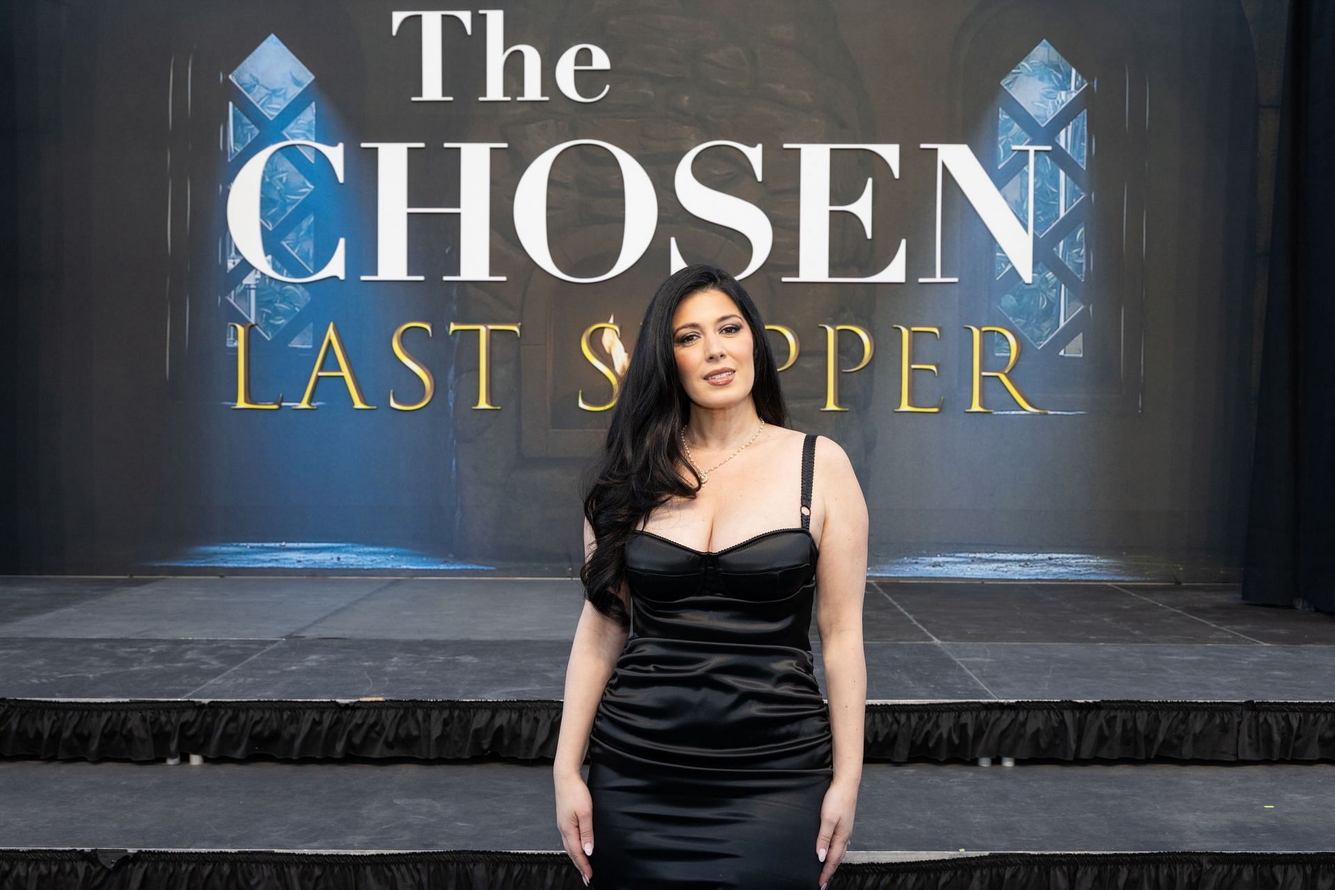 Elizabeth Tabish at The Chosen season 5 red carpet and premiere (Image via Getty)