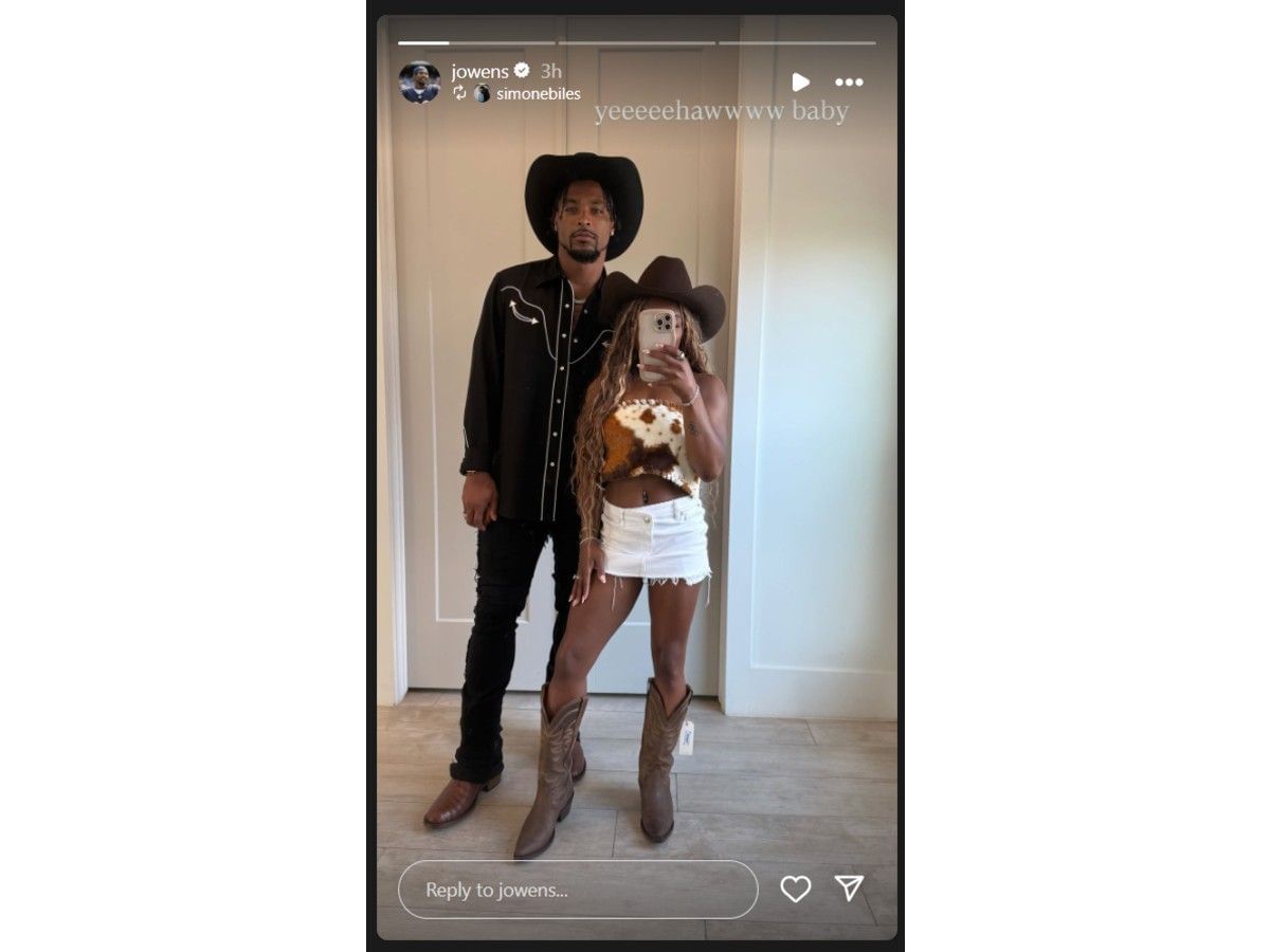 Simone Biles and husband Jonathan Owens rock cowboy outfits as they
