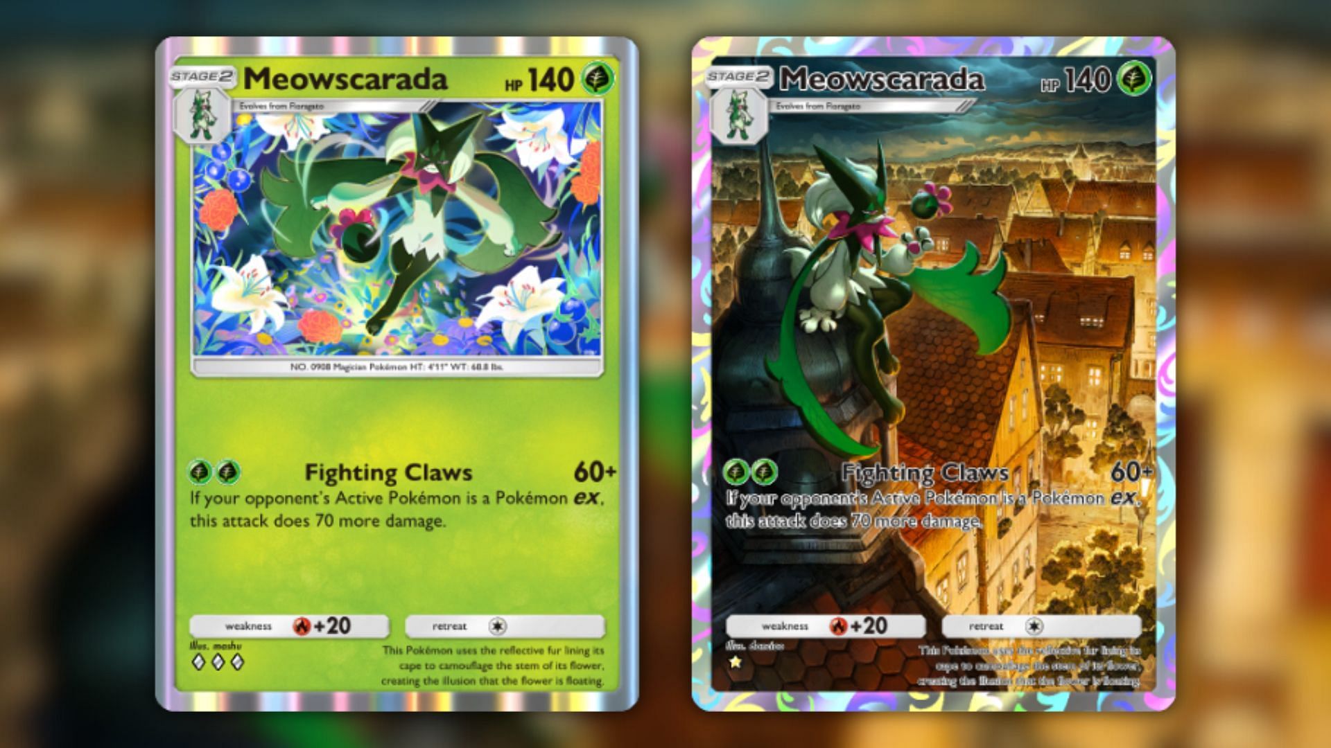Meowscarada&#039;s cards (Image via The Pokemon Company)