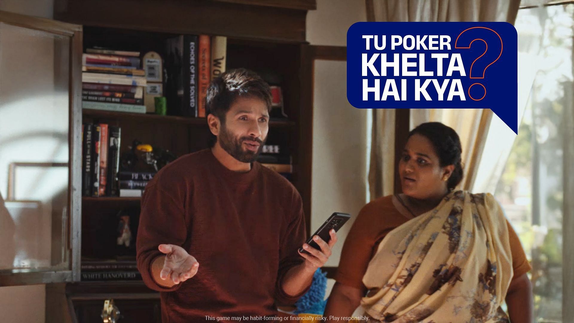 PokerBaazi launches new ad films for its widely celebrated campaign &lsquo;Tu Poker Khelta Hai Kya?&rsquo; featuring Shahid Kapoor (Image via PokerBaazi)