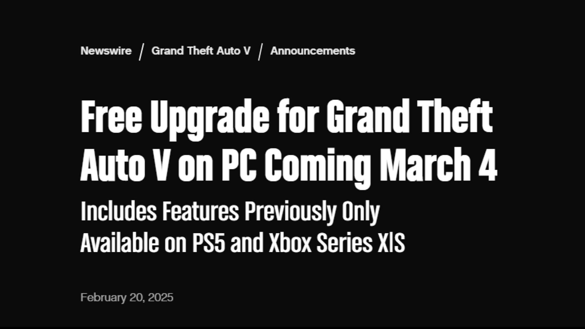 GTA 5 Enhanced PC will come out in a couple of days (Image via Rockstar Games)