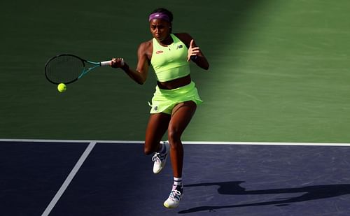 Gauff in action at the BNP Paribas Open - Source: Getty