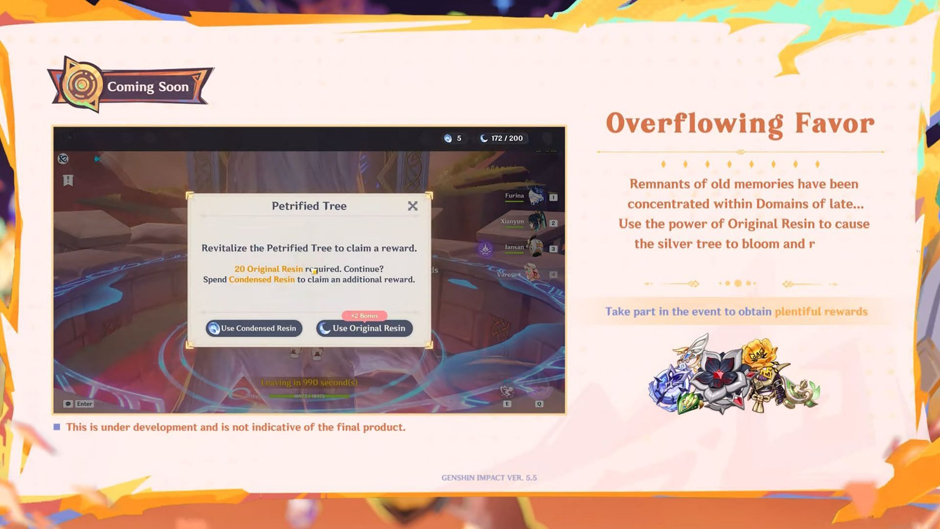 Overflowing Favor event in version 5.5 (Image via HoYoverse)