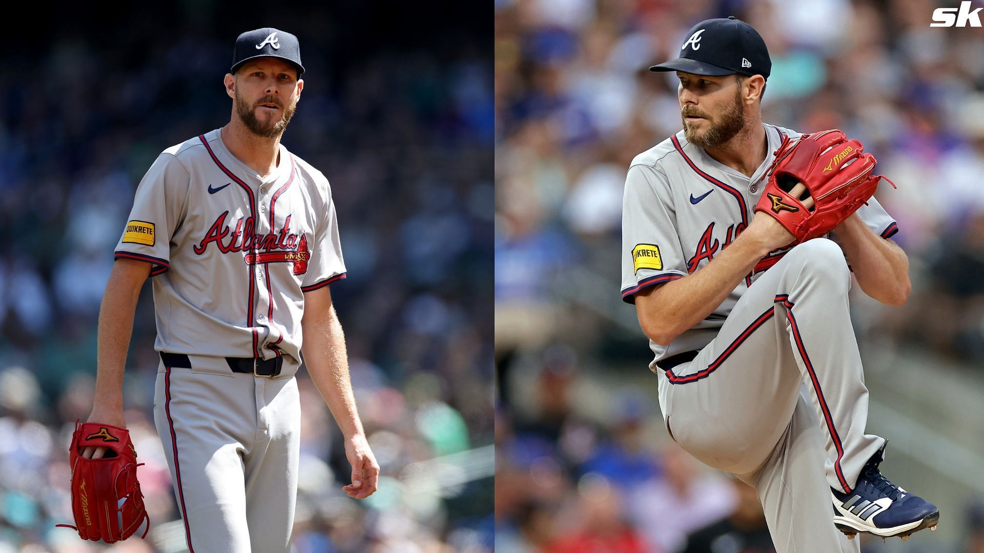 Chris Sale of the Atlanta Braves pitches against the New York Mets at Citi Field in 2024 (Source: Getty)