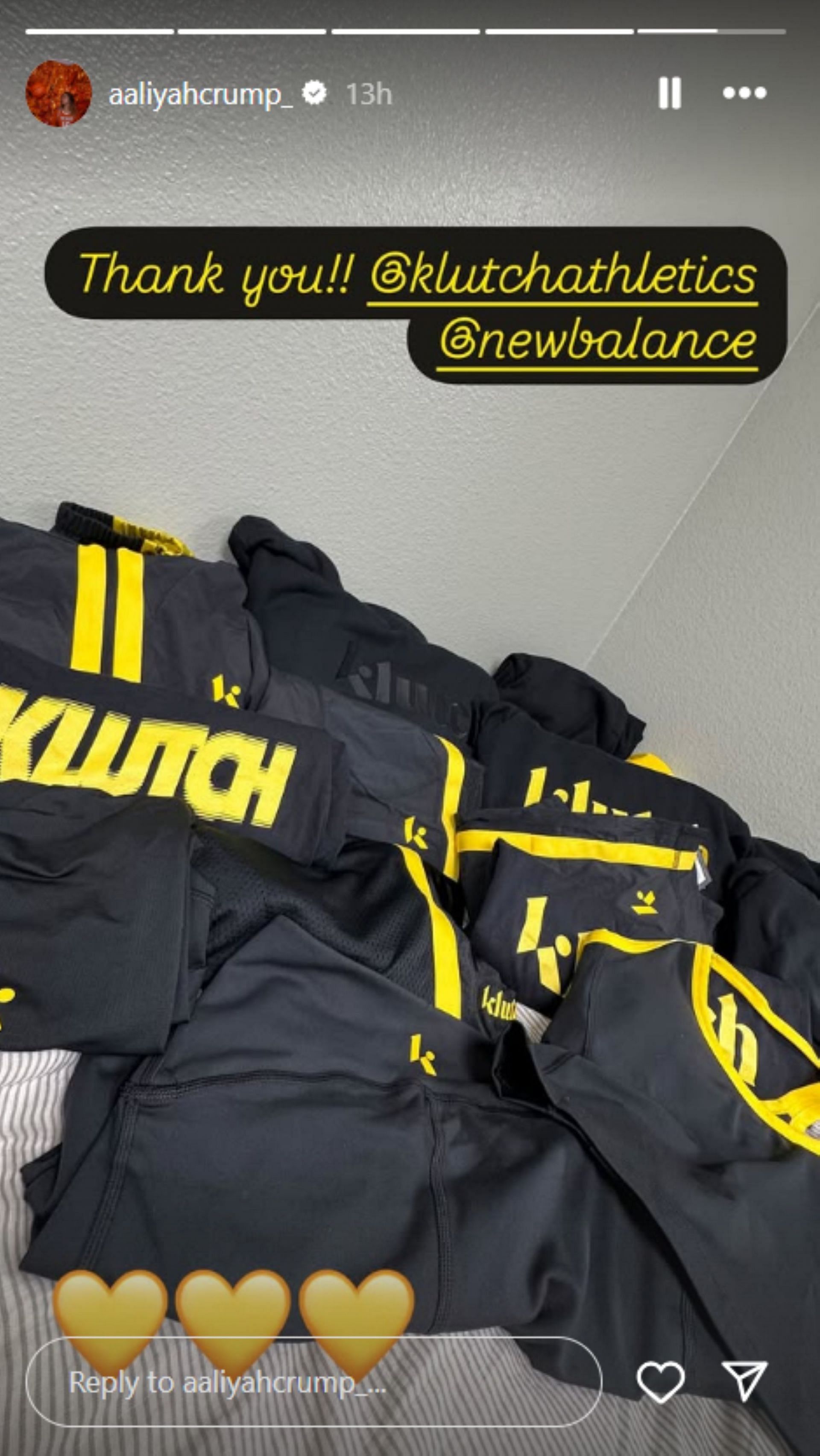 Texas signee Aaliyah Crump shares 2-word message as she receives merchandise from Rich Paul&rsquo;s Klutch Athletics (Image: IG/ Aaliyah Crump)