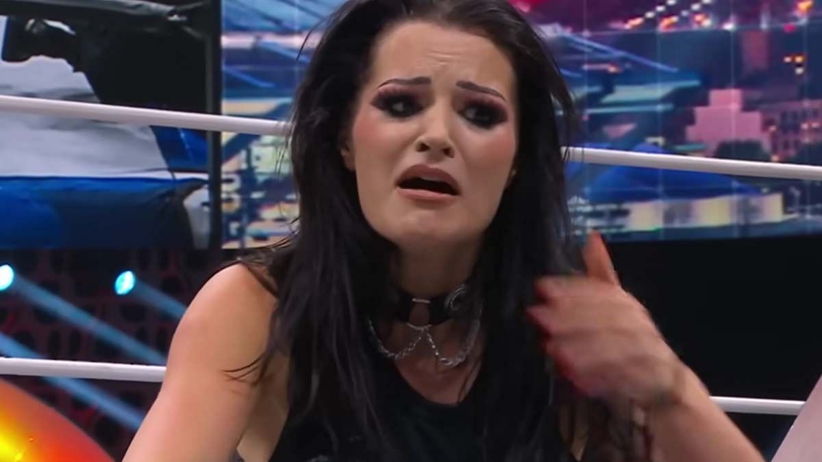 Saraya looking shocked during an AEW match (Image via AEW