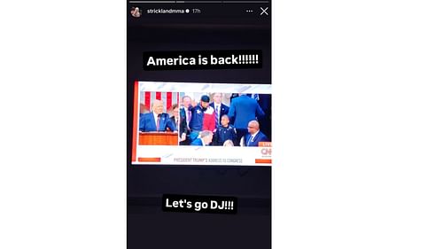 Sean Strickland's Instagram story [Screenshot courtesy: @stricklandmma on Instagram]