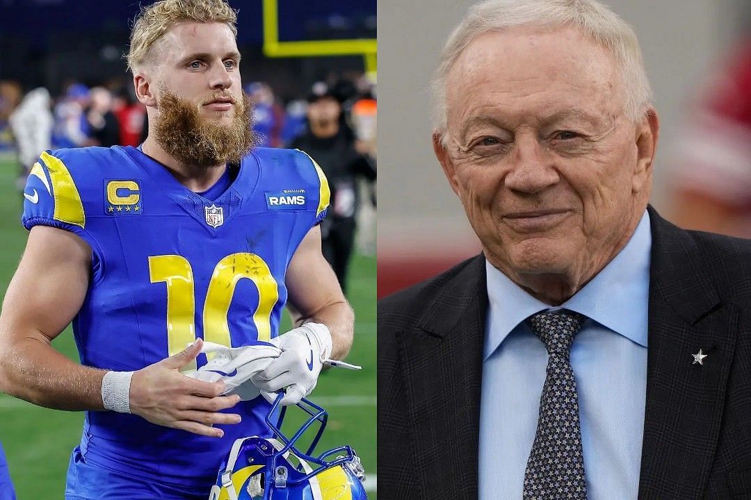 Cooper Kupp, left, Jerry Jones, right 