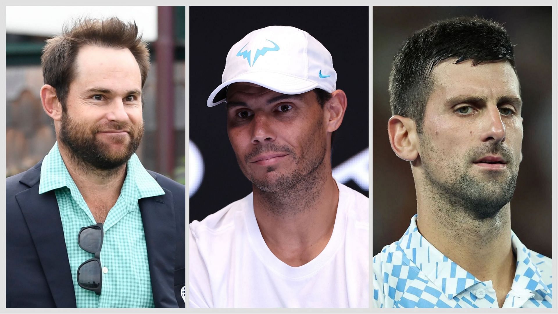 Andy Roddick, Rafael Nadal and Novak Djokovic