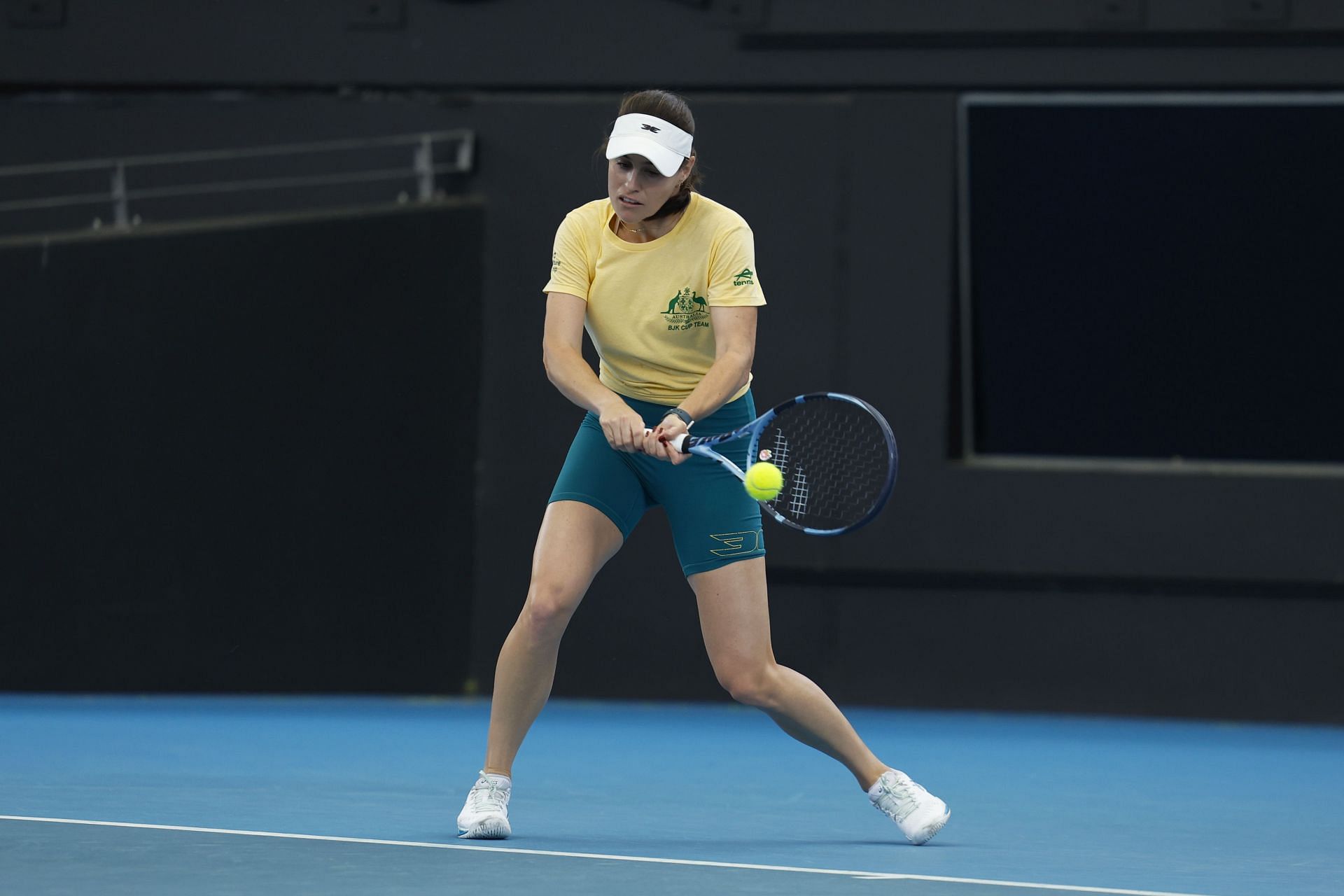 Kimberly Birrell practices during a media opportunity at Pat Rafter Arena on February 18, 2025 in Brisbane, Australia - Source: Getty