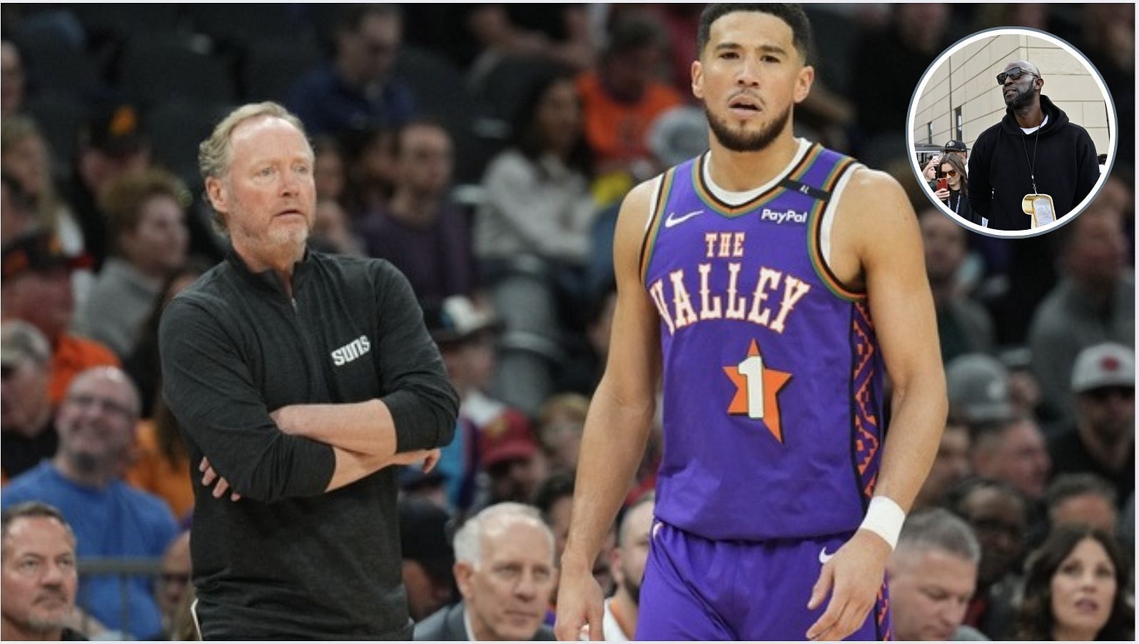 Devin Booker, Mike Budenholzer and Kevin Garnett