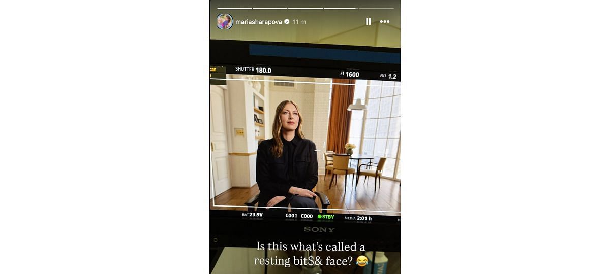 Screengrab of Maria Sharapova&#039;s Instagram stories (@mariasharapova)