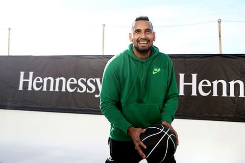 Nick Kyrgios - NBA Basketball Court Installed At Bondi Beach - Source: Getty