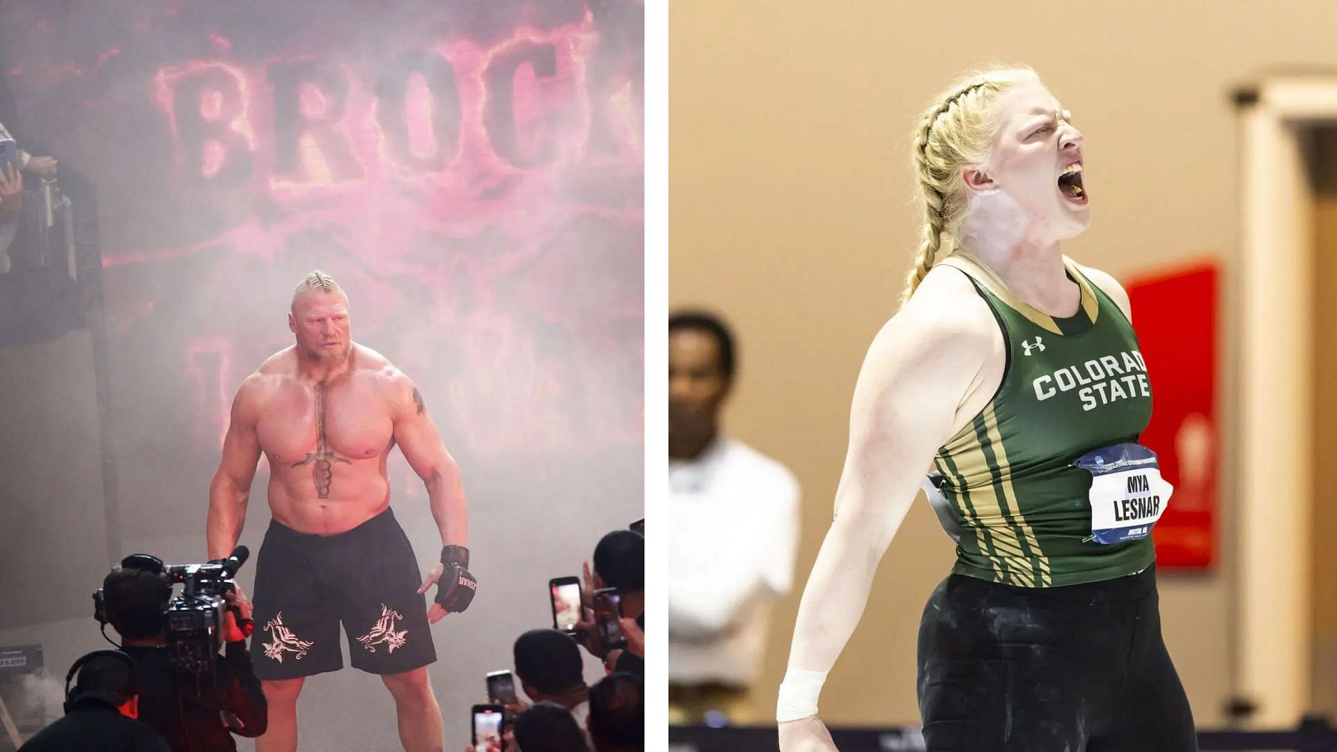 Brock Lesnar (left) and his daughter Mya Lesnar (right)/ Source: Getty