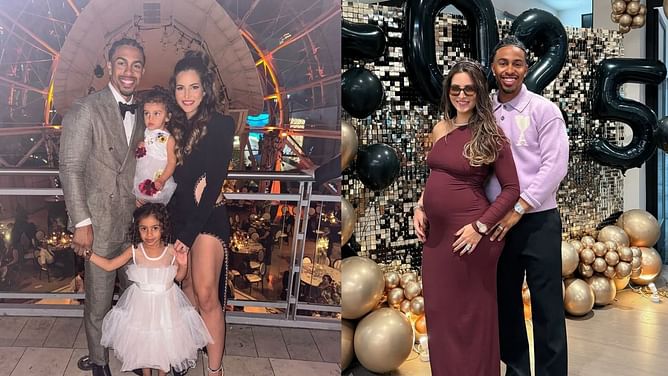 Francisco Lindor's wife Katia captures daughters Kalina & Amapola cooling it off at the pool