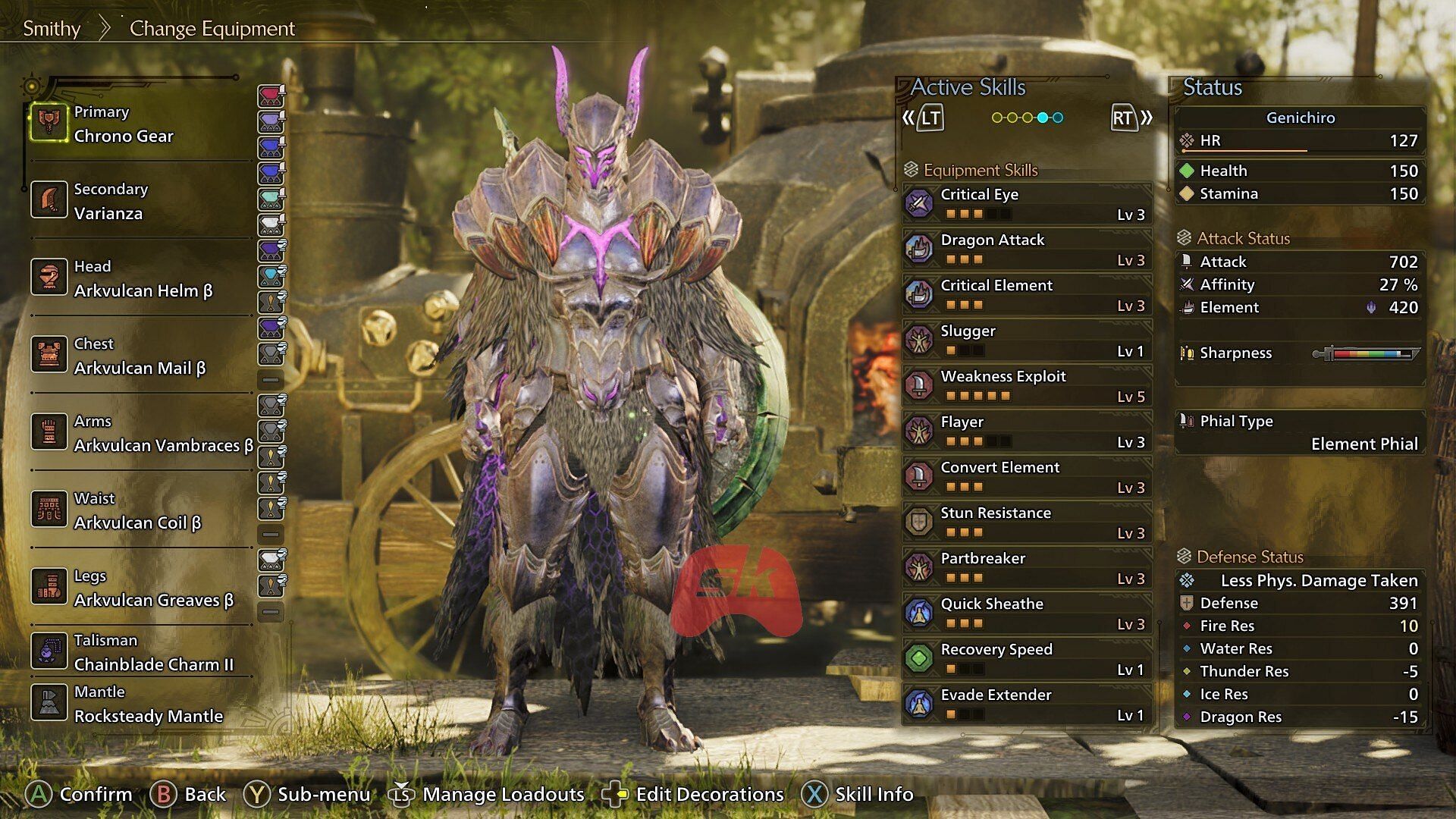 Chrono Gear build for Charge Blade in Monster Hunter Wilds (Image via Sportskeeda Gaming || Capcom)