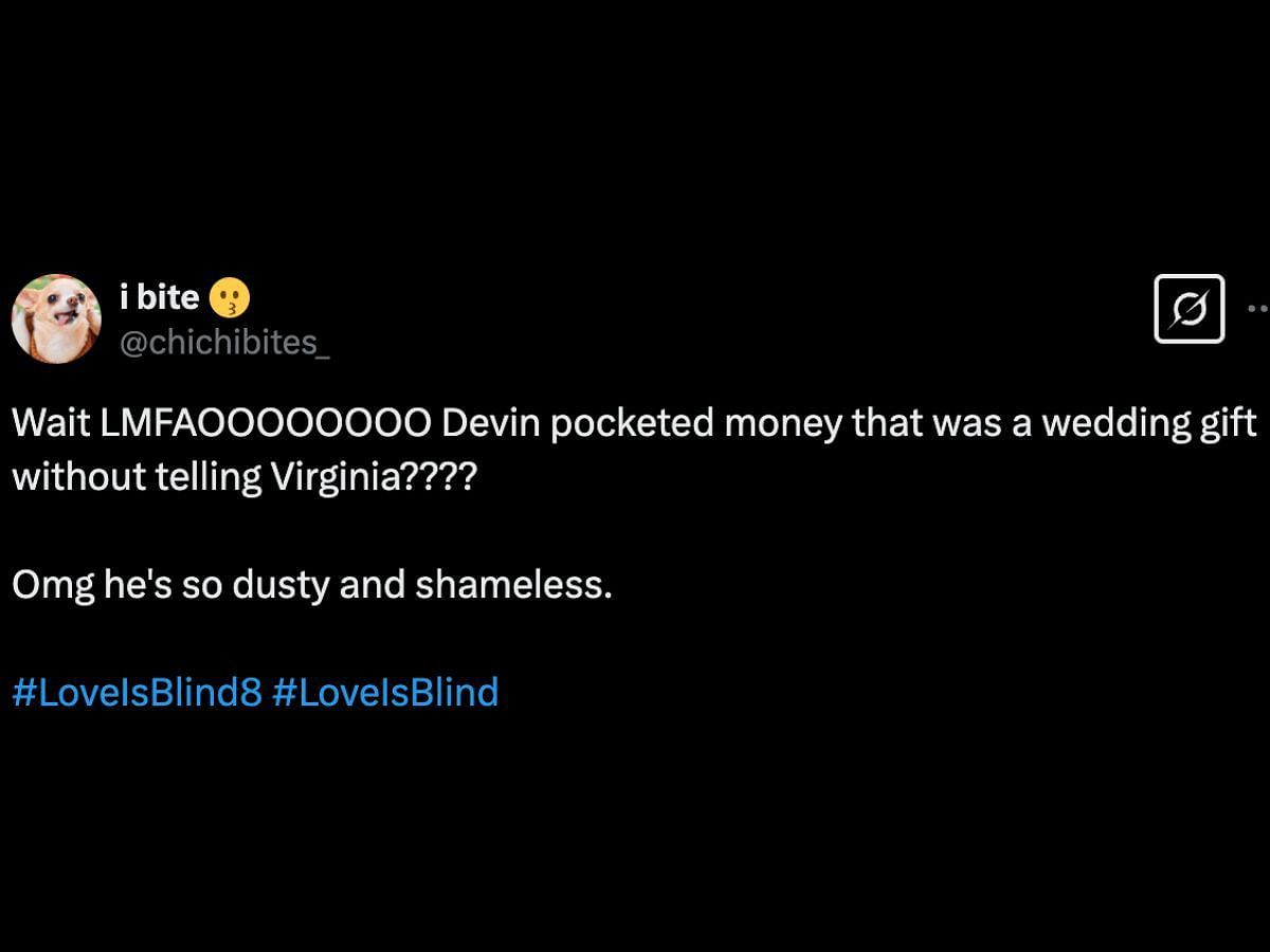 Netizens react to Virginia&#039;s revelation about Devin (Image via X/@chichibites_)