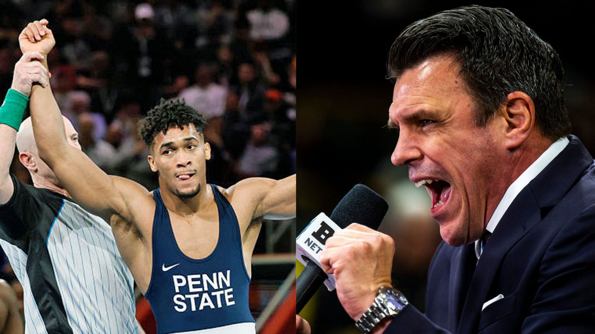 Shane Sparks appreciates Carter Starocci after his victory at the Big Ten Championships [Image Source : Getty]