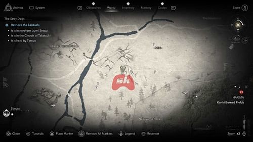 Blade's location in AC Shadows (Image via Sportskeeda Gaming || Ubisoft)