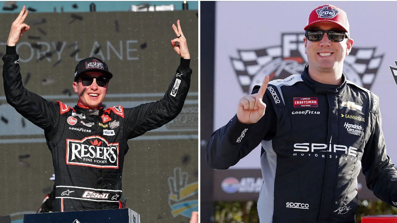 (L) Christopher Bell and (R) Kyle Busch. ( Source - Imagn &amp; Getty )