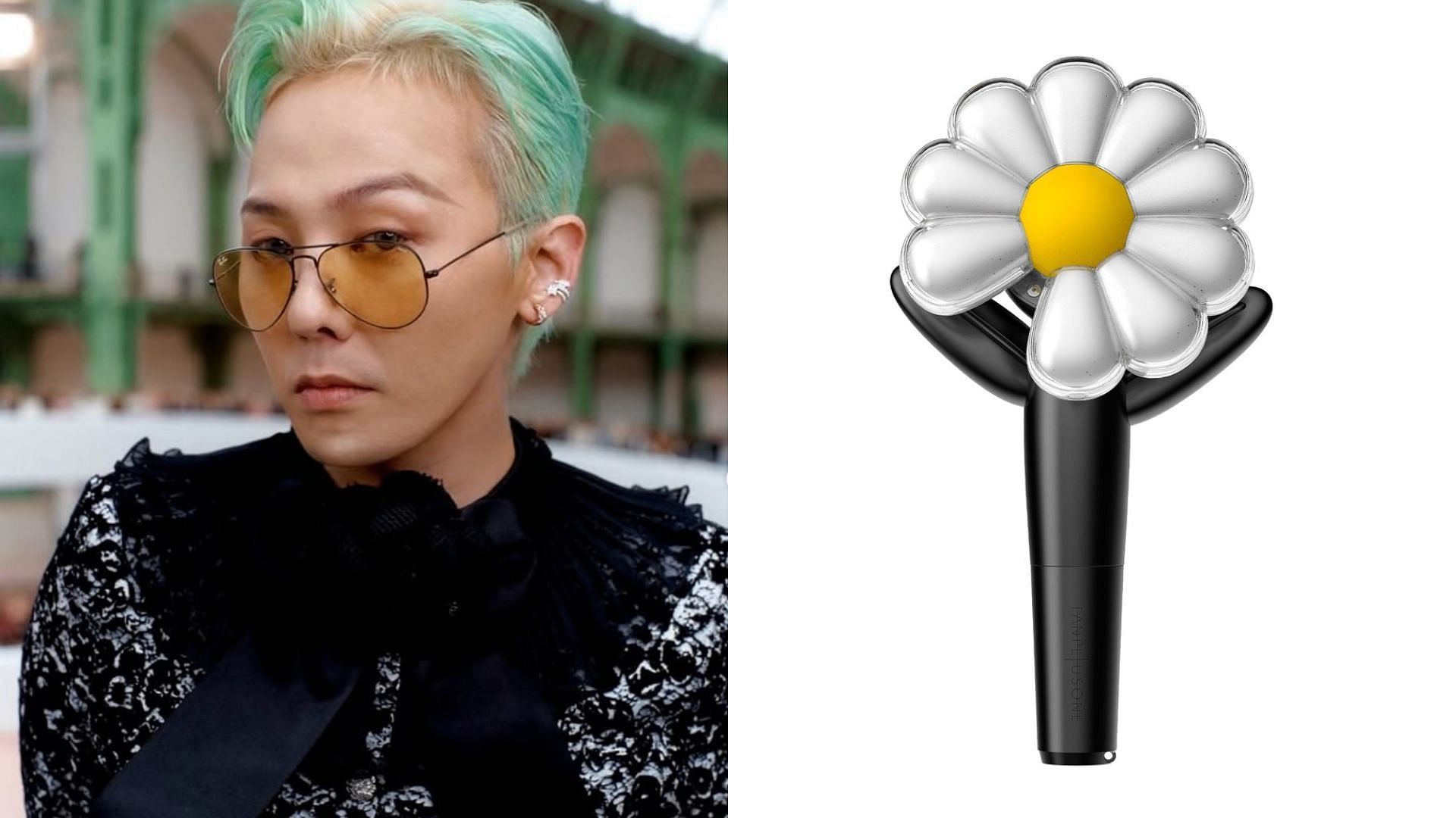 G-Dragon for creating customised Daisy flower pot themed lightstick. (Images via Instagram/@xxxibgdrgn and website/gdragon.ai/)