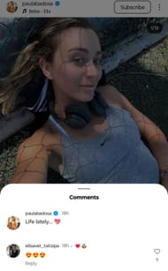 Stefanos Tsitsipas' sister Elisavet reacts to his girlfriend Paula Badosa's latest post (Image: Instagram @paulabadosa)