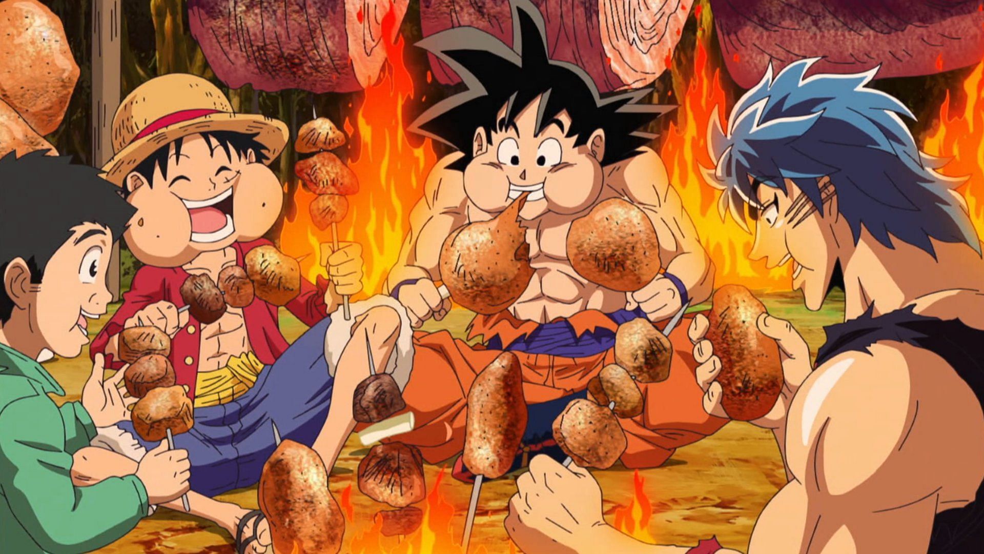 One Piece x Dragon Ball Z x Toriko (Image via Toei Animation)