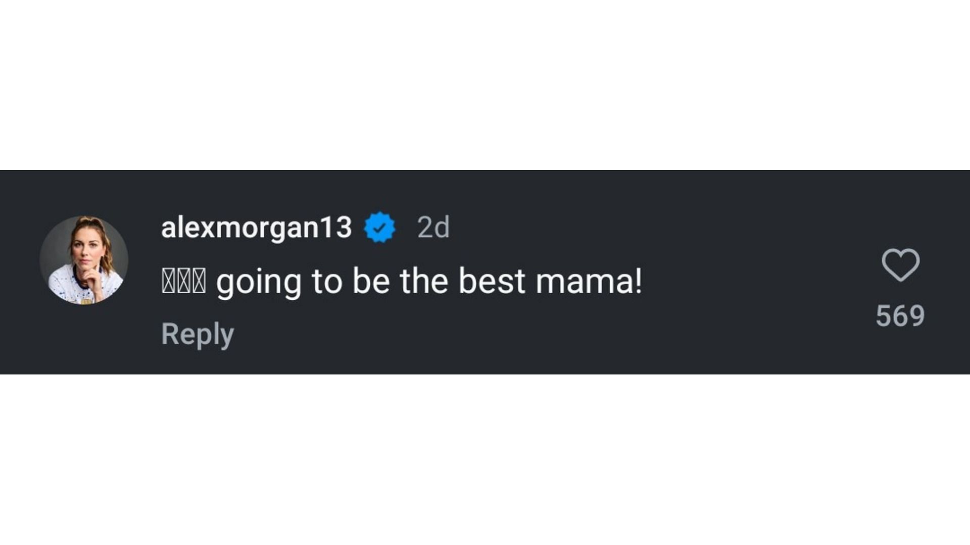 Morgan&#039;s comment on Wilson&#039;s post - Source: via @sophiawilson on Instagram