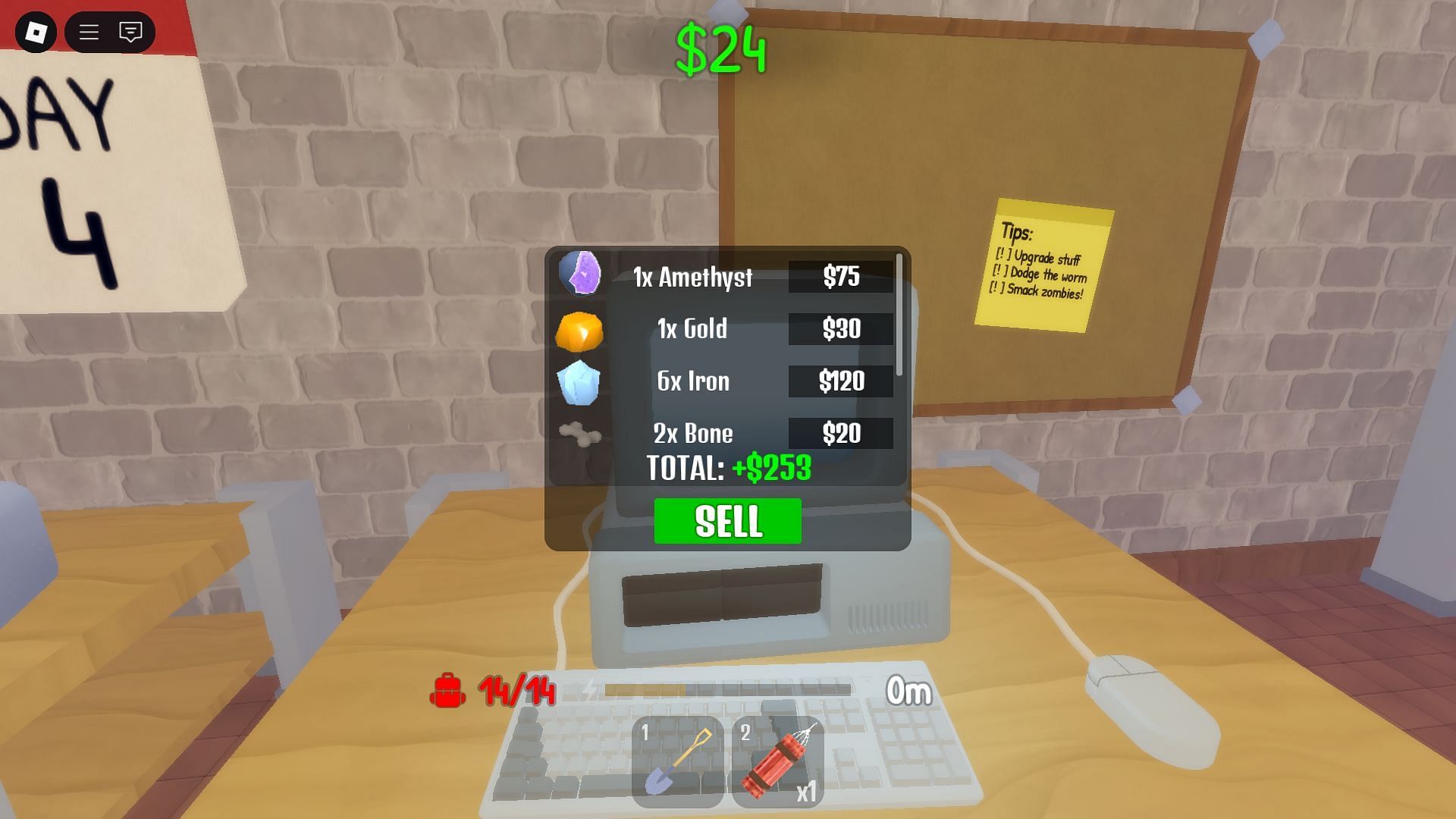 Selling valuables (Image via Roblox)