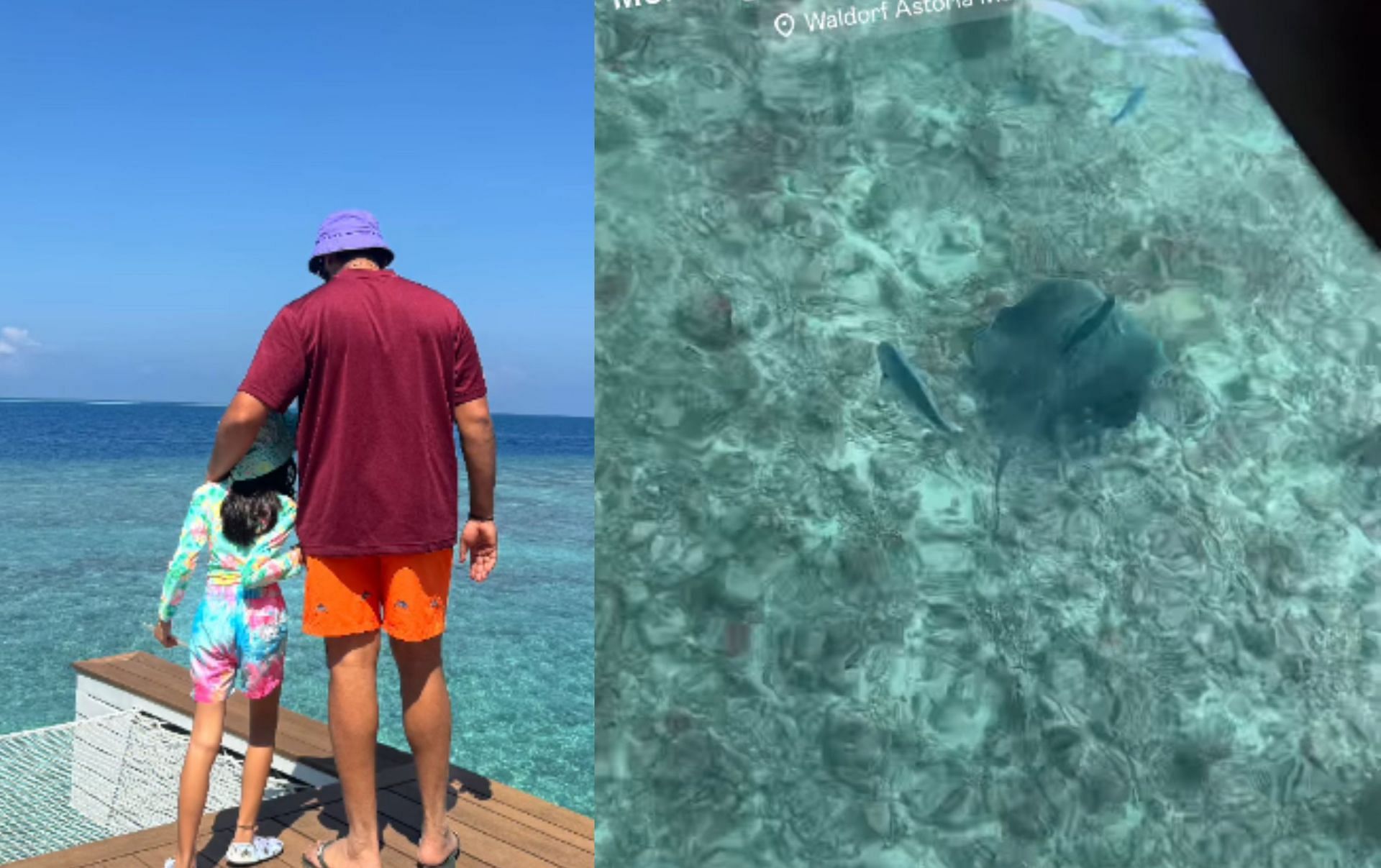 Rohit Sharma with his daughter Samaira in Maldives. (Images: Rohit Sharma/Instagram)