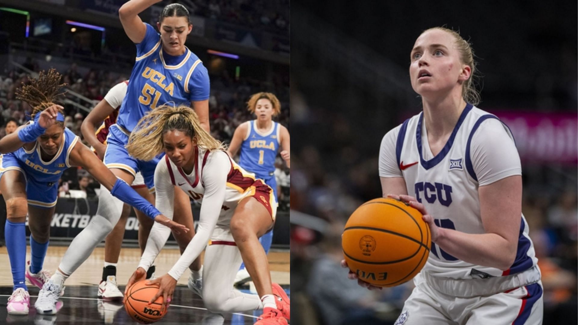 USC forward Kiki Iriafen (left) and TCU guard Hailey Van Lith (right) (Image Source: IMAGN)