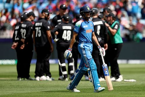 Shubman Gill managed only two runs in India's 2025 Champions Trophy Group A game against New Zealand. [P/C: Getty]