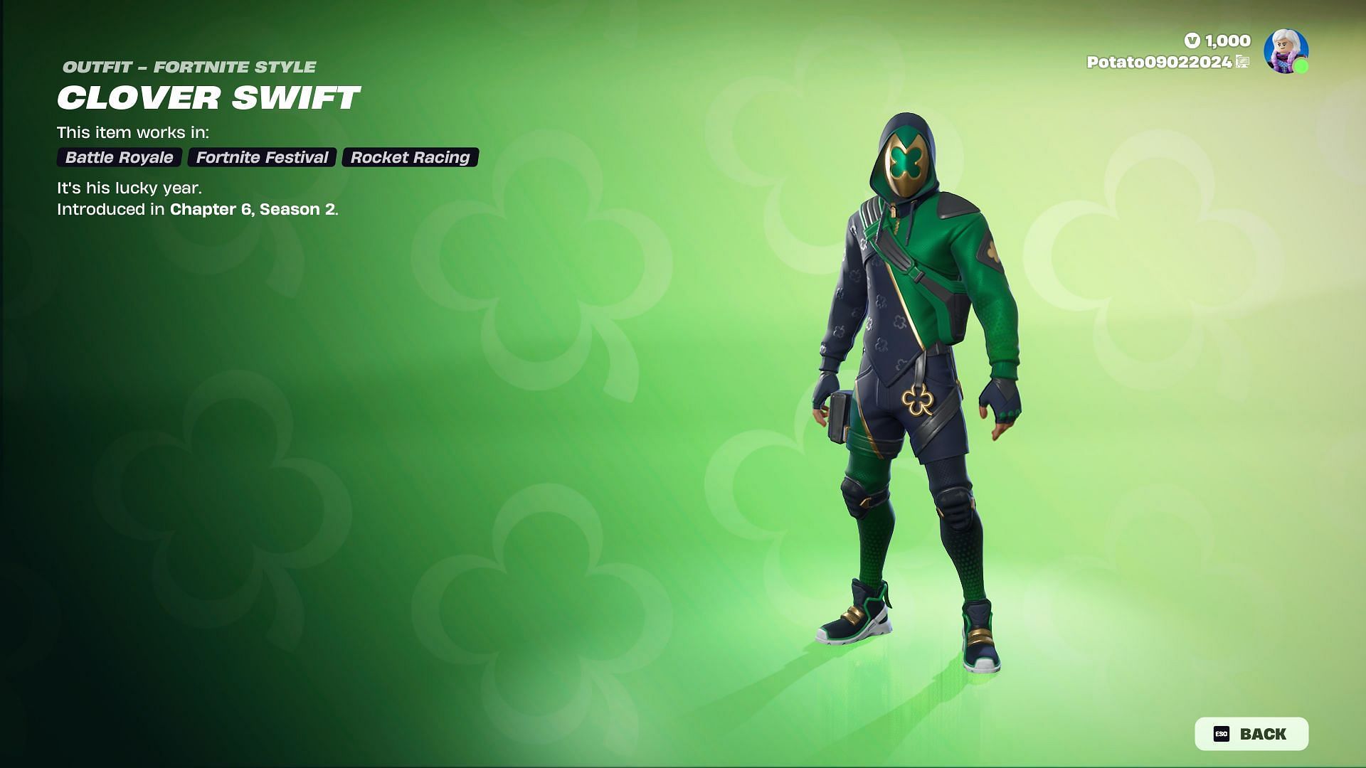 Clover Swift and Lucky Envoy skins are now in Fortnite (Image via Epic Games)