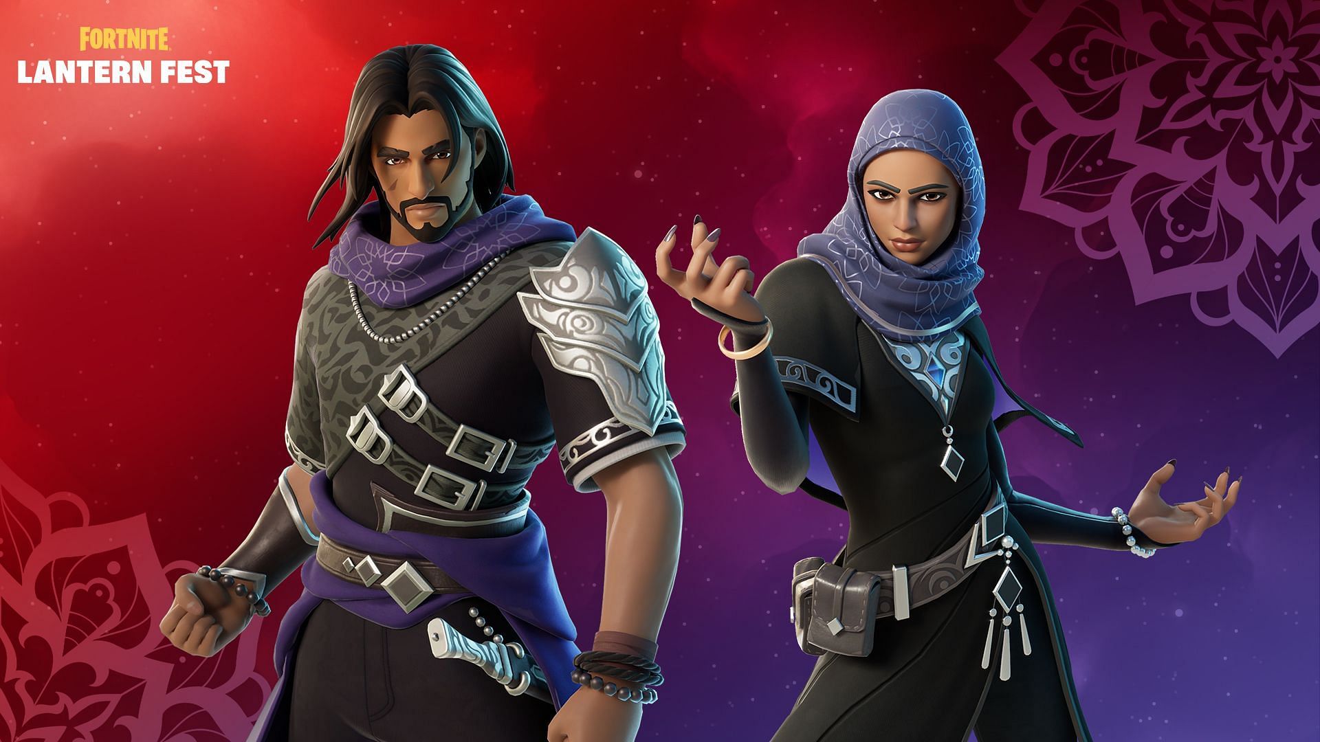 Anwar (left) and Noorah (right) skins in Fortnite (Image via Epic Games)