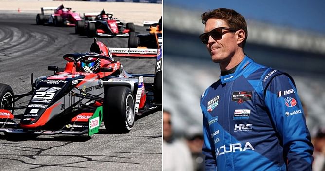 Scott Dixon meets young Indy compatriot as he discusses following his career trajectory