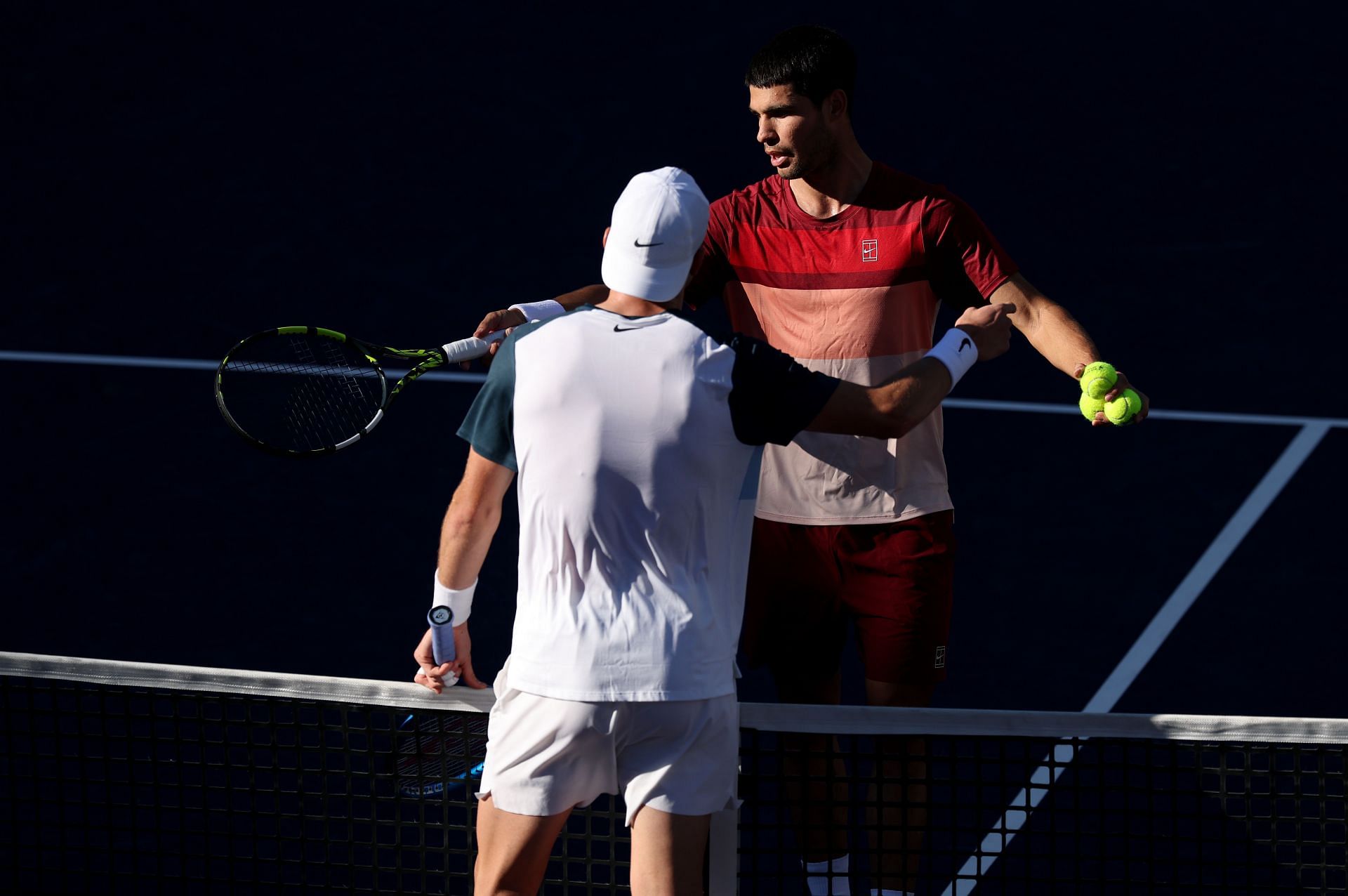 Carlos Alcaraz and Jack Draper pictured at the 2025 BNP Paribas Open in Indian Wells - Source: Getty