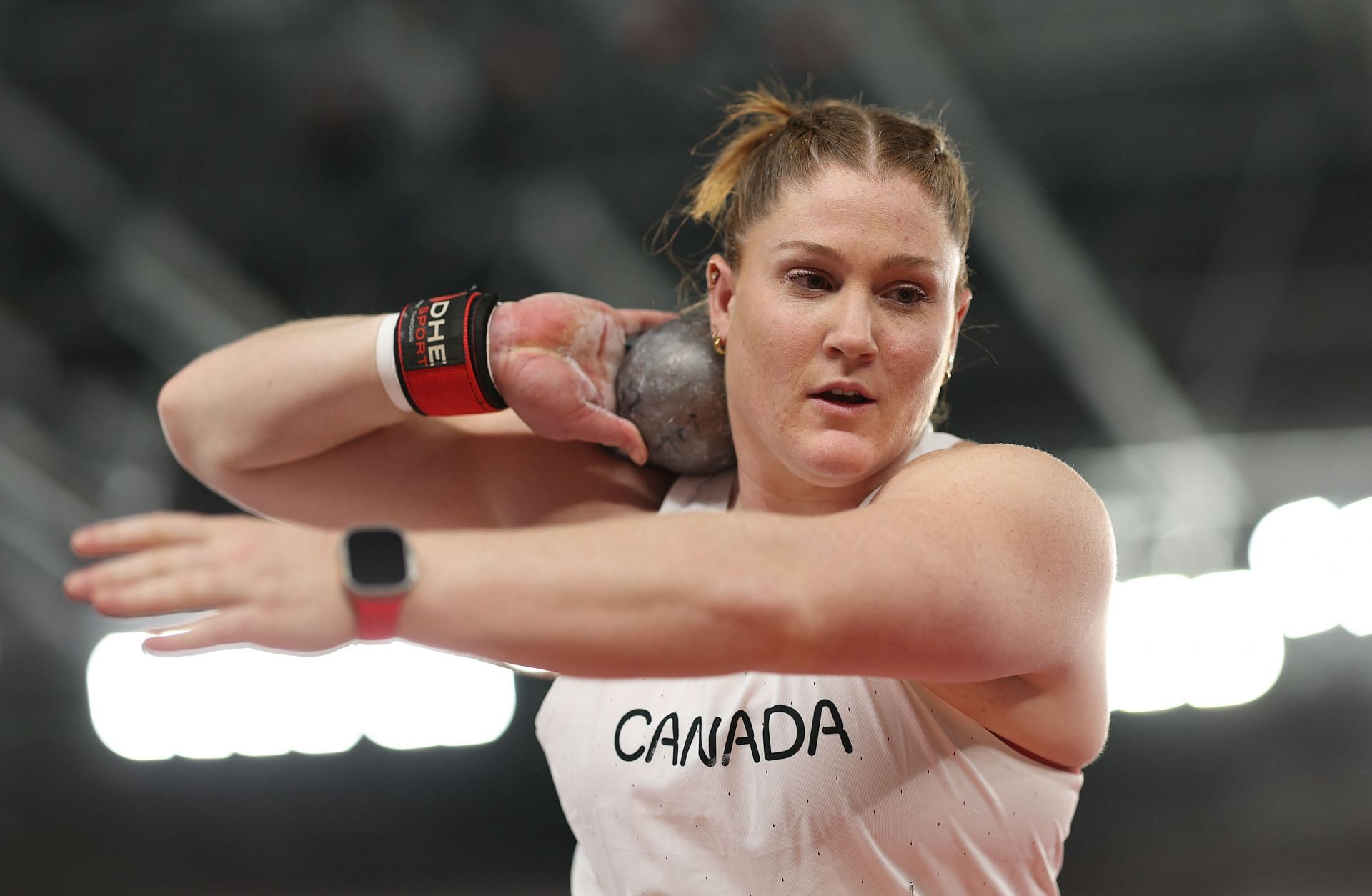 Sarah Mitton during the first day of the 2025 World Indoor Championships (Image via: Getty Images)