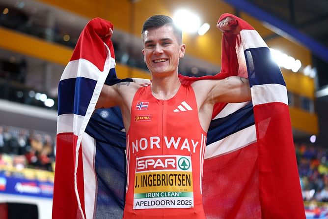 Jakob Ingebrigtsen makes a surprising revelation about unique warm-up before his third successive European indoor 1500m title