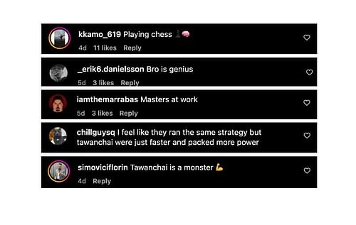 Screenshot of comments. [ONE Championship/Instagram]