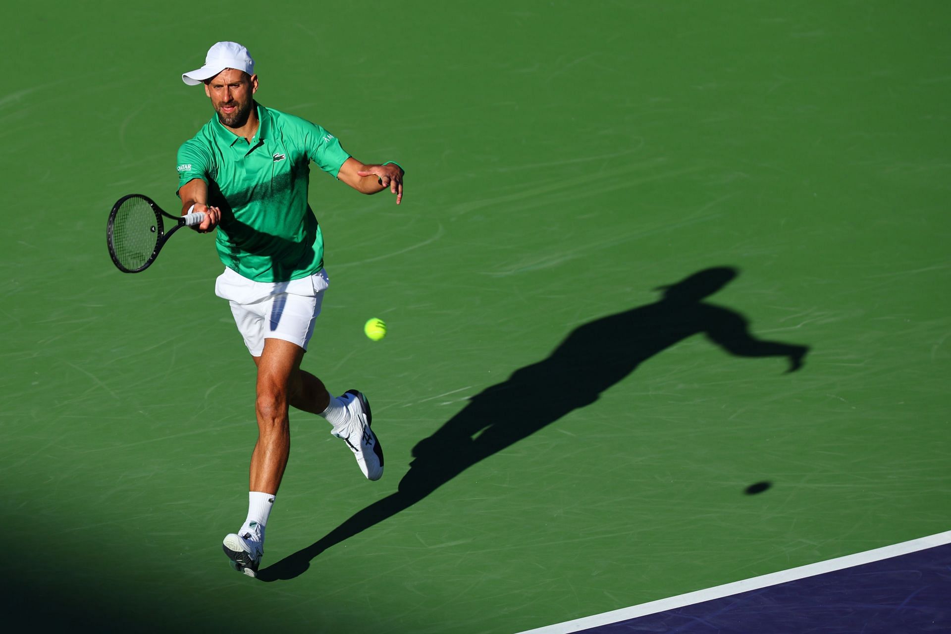 Djokovic in action at the BNP Paribas Open - Source: Getty