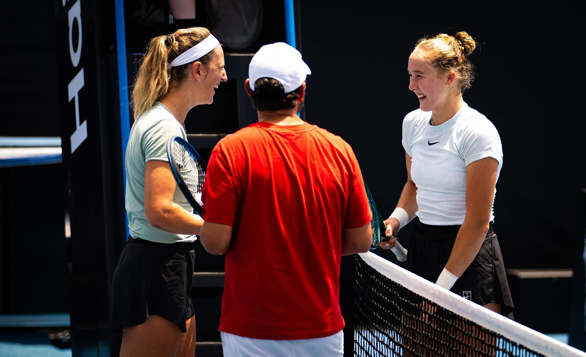 In Picture: Victoria Azarenka and Mirra Andreeva during the 2025 Australian Open (Source: Getty)