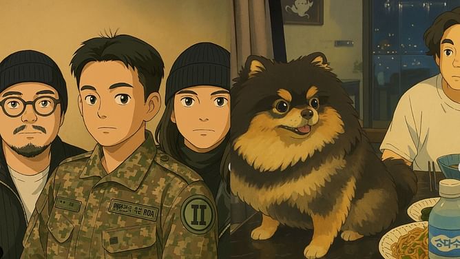 "Now we need the originals" — Fans react as BTS' Taehyung’s friend Levi shares Ghibli AI versions of their photos including Yeontan