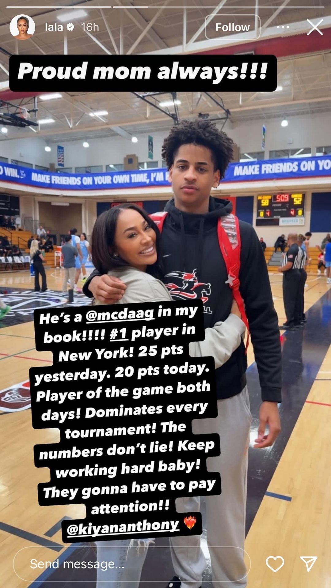 La La Anthony takes a dig at McDonald&#039;s All-American (Credits: @lala Instagram)