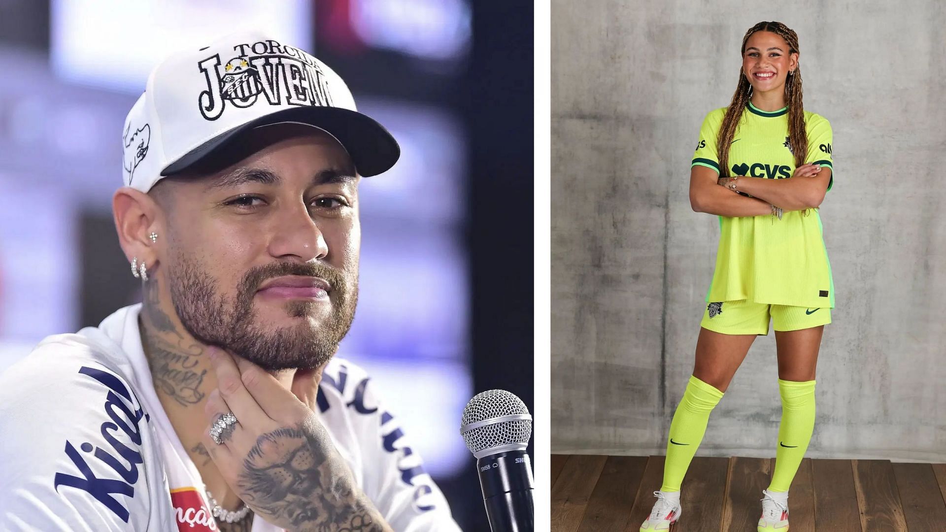 Neymar Jr (left) and Trinity Rodman (right)/ Source: Getty