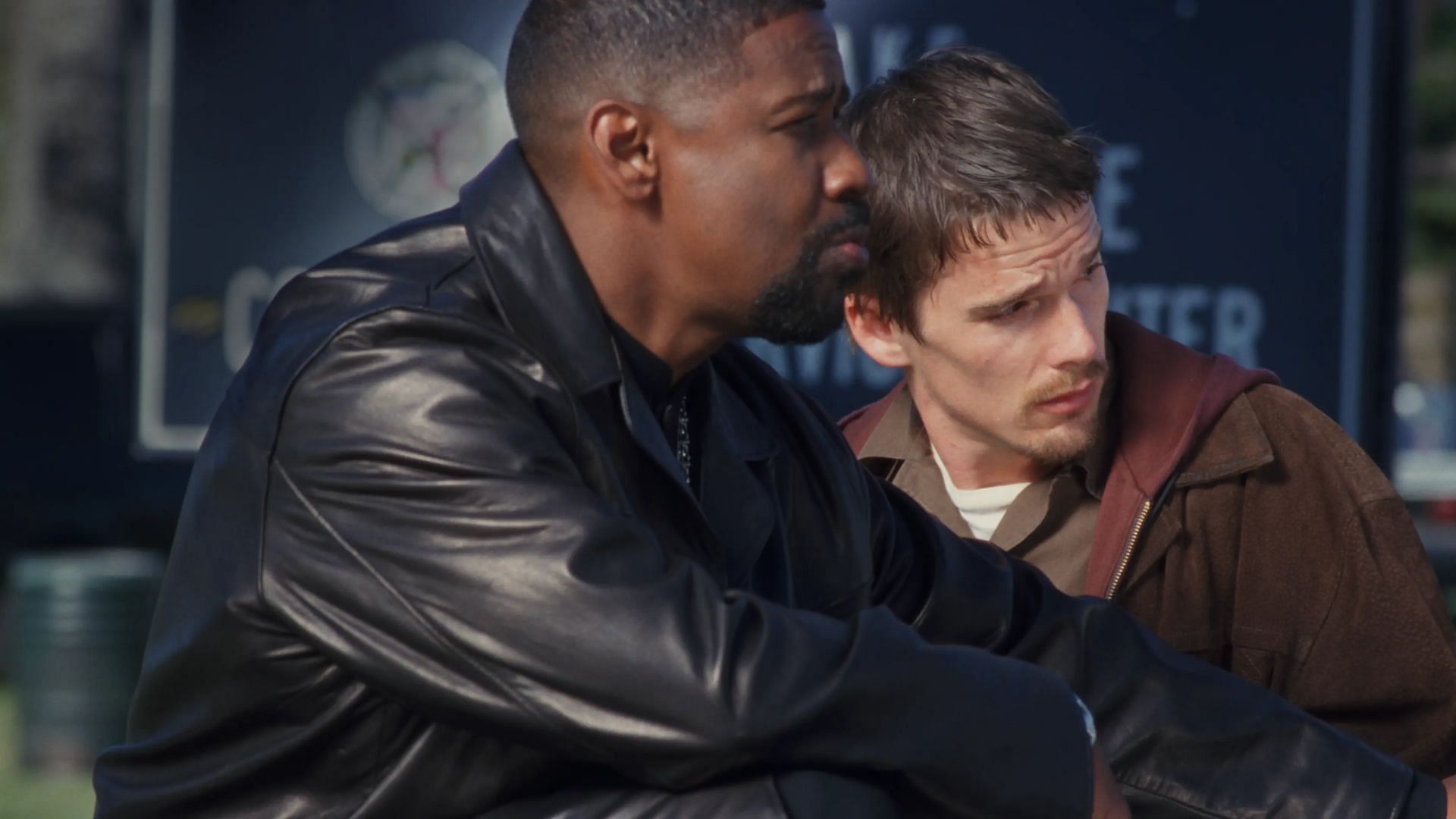 Denzel Washington and Ethan Hawke in Training Day (Image via Apple TV+)