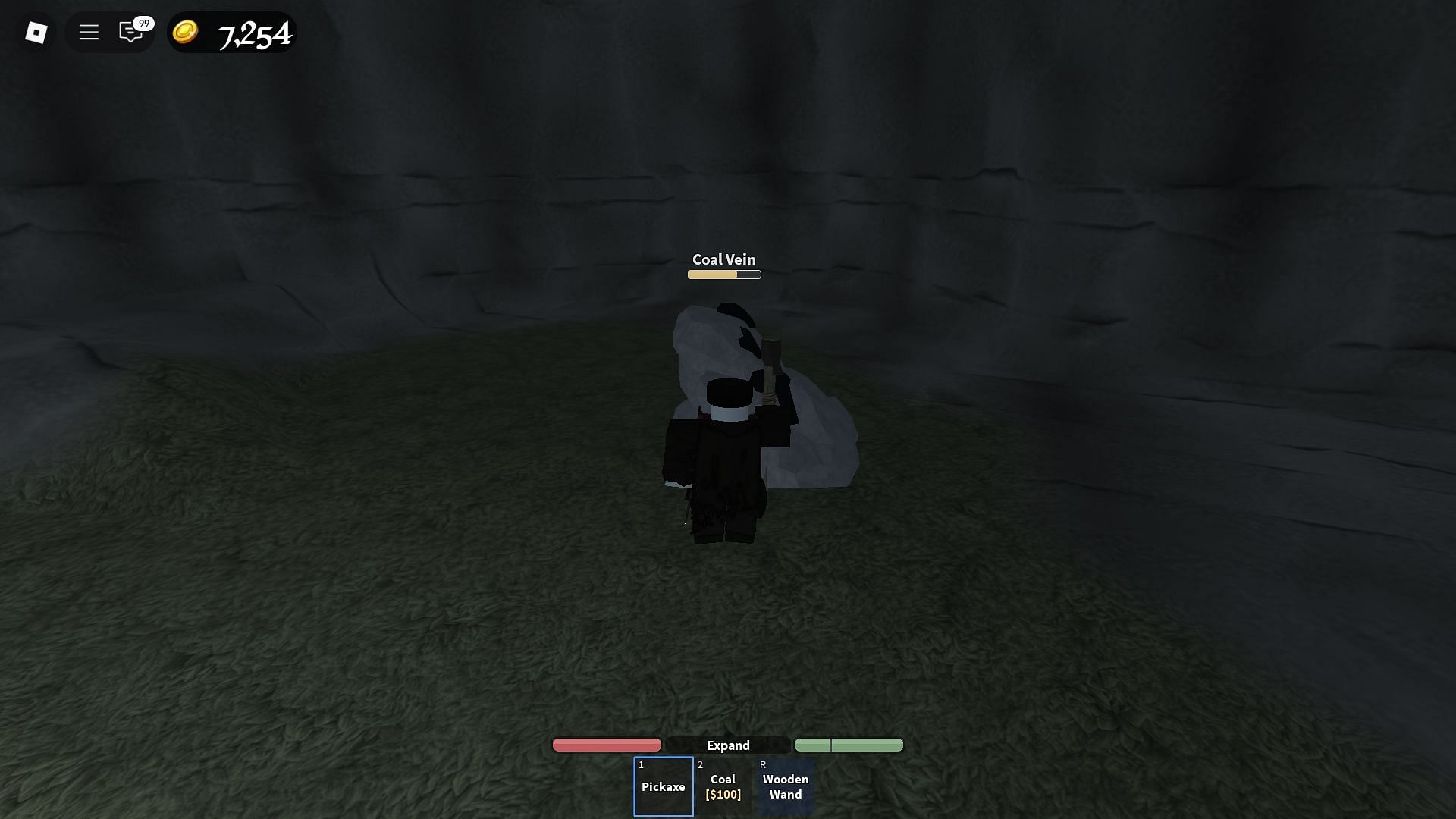 The Vocare Pickaxe Spell in Wizard West (Image via Roblox)